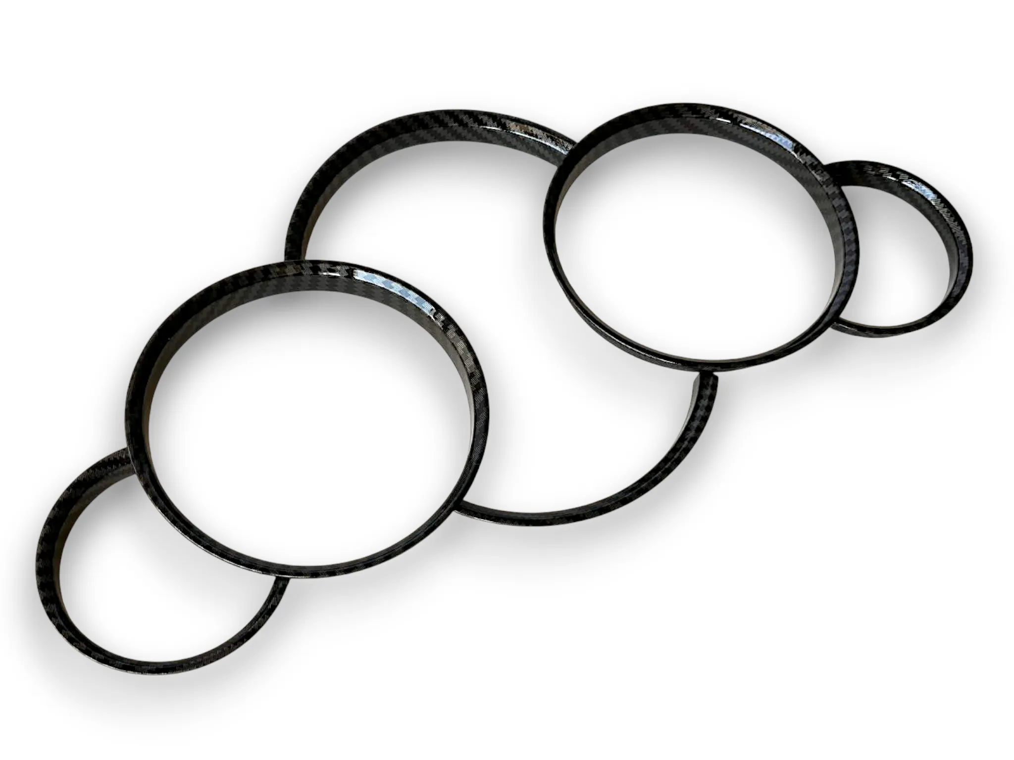 1 Set 5pc Gloss Carbon Fiber Style Dashboard Dial Gauge Rings Bezel Trim for Porsche Cayenne 955 957 9PA