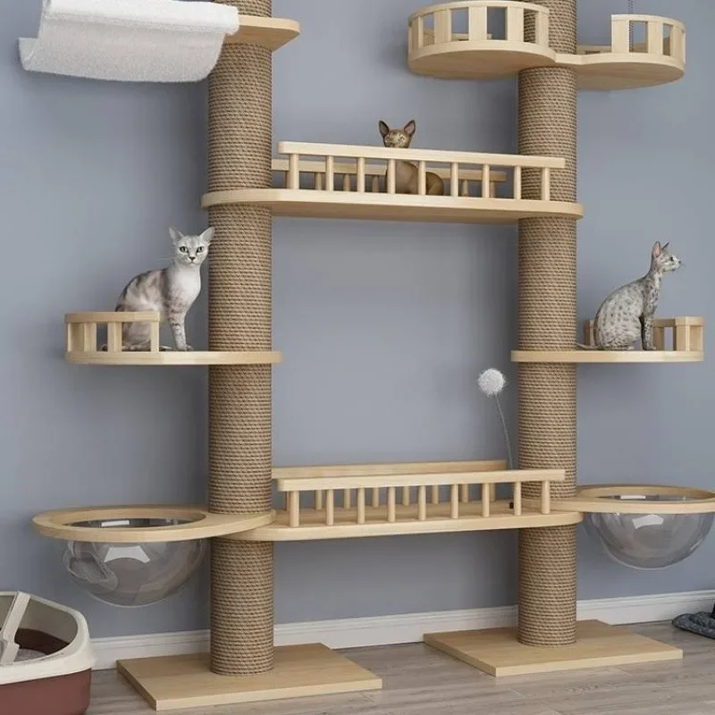 scratching column cat climbing frame cat jumping platform pet hammock  litter  tree