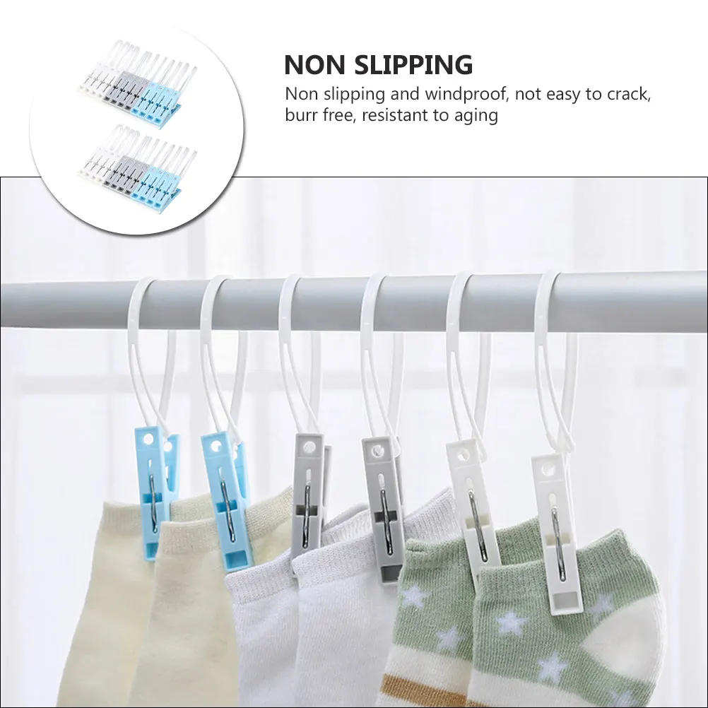 

24 Pcs Clothespin Fixing Clips Pegs Plastic Windproof High-strength