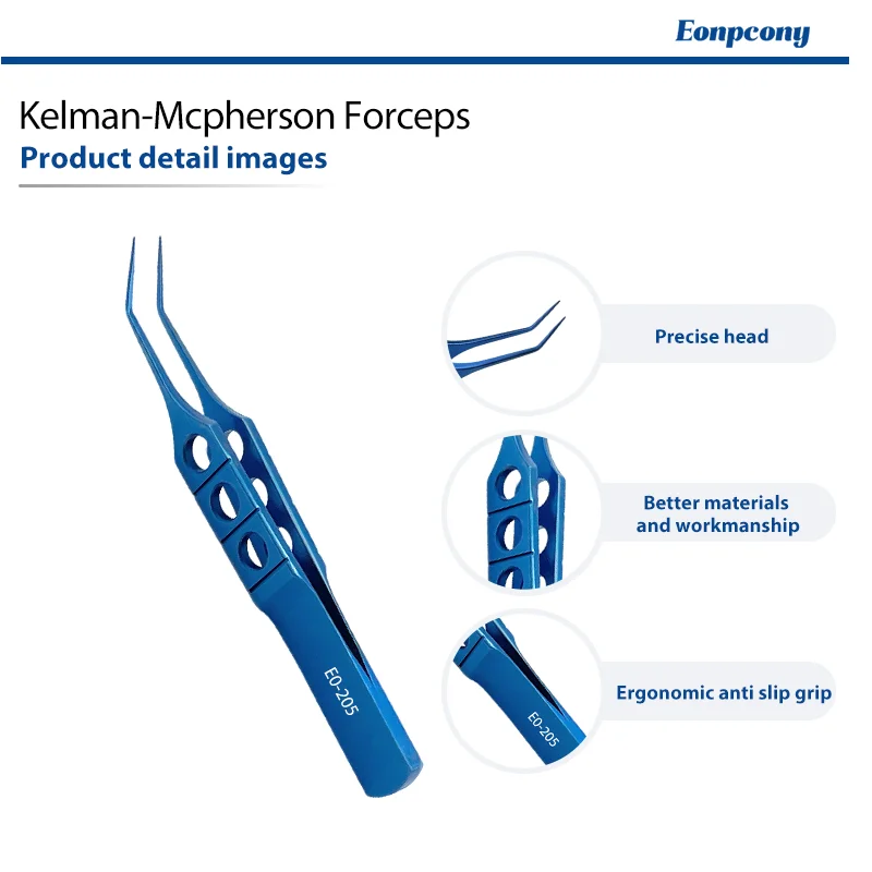 Titanium Alloy Kelman-Mcpherson Forceps Autoclavable Ophthalmic Micro Surgical Tweezers For Eye Surgery