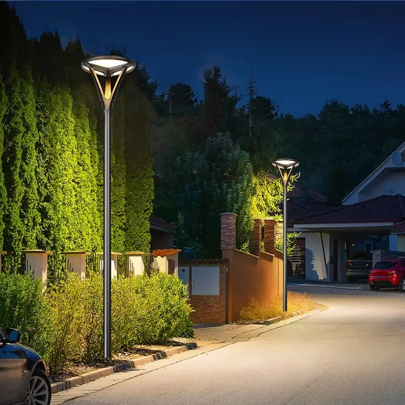 Dusk to Dawn Parking Lot Street Light 3m Split Pole Outdoor Light Emitting Diode Solar Garden Light