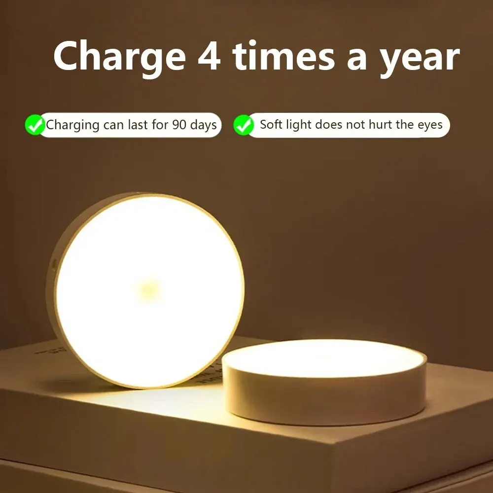 Human Intelligent Light Portable LED Night USB Charging Induction Emergency Bedside Cabinet WardrobeAutomatic Switch Lighting