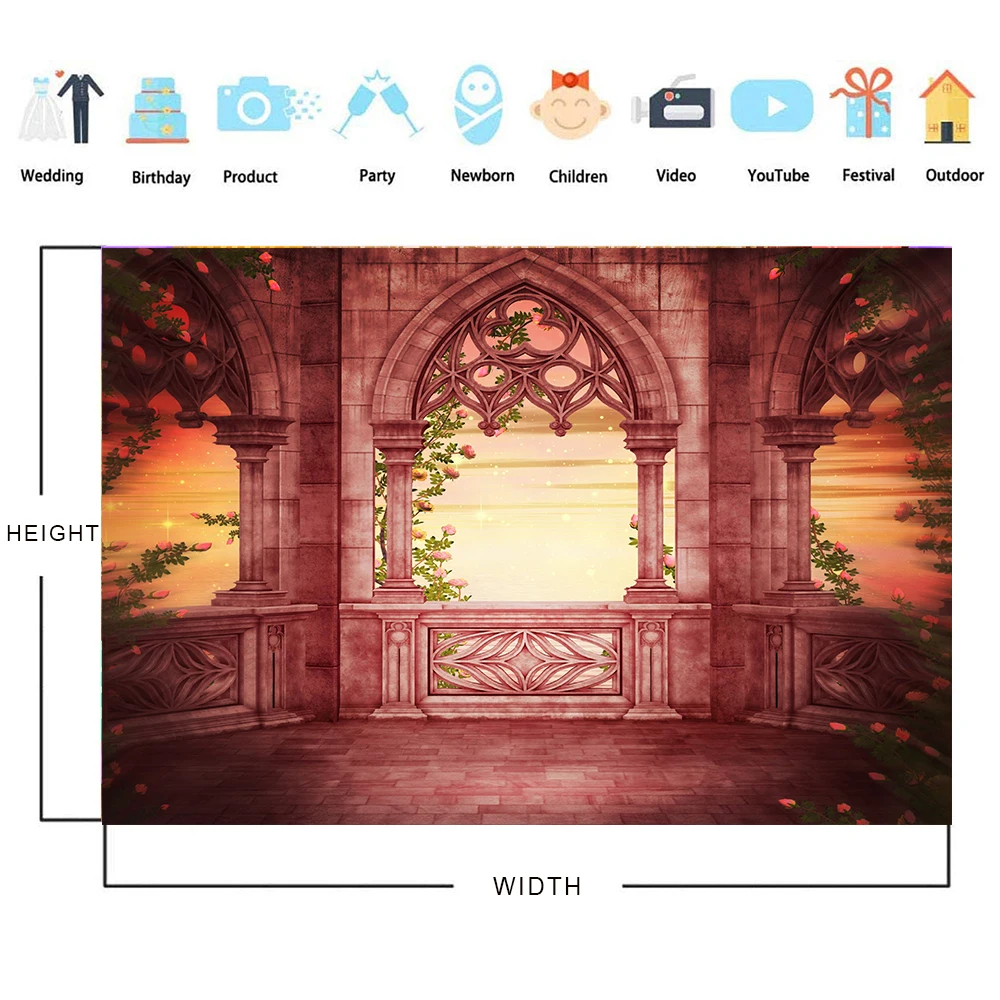 Fantasy Magic Gothic Style Door Photography Background for Children Portrait Photocall Vinyl Photographi Backdrop Photo Studio