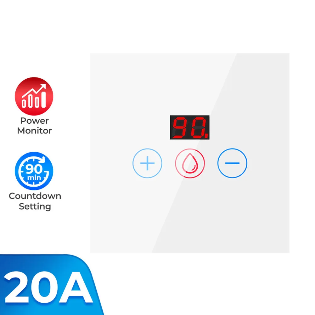 Smart Wifi Timer Switch 20A Voice APP Control For Gas Boiler Water Heater High Power Appliance Home Automation Device