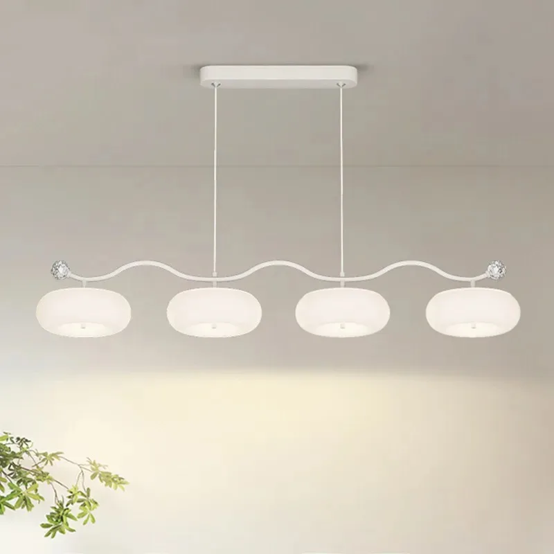 

Современный минималистичный линейный подвесной светильник с волнообразным дизайном, белые плафоны для столовой, домашнего интерьера, 2026