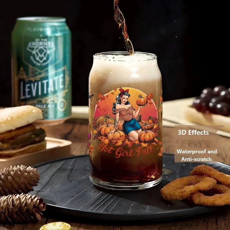 Autumn Fall cozy Cottagecore vibe UV DTF Sticker DIY Decals 3D transfers uvdtf stickers 16oz uv dtf cup wraps for Libbey Glasses