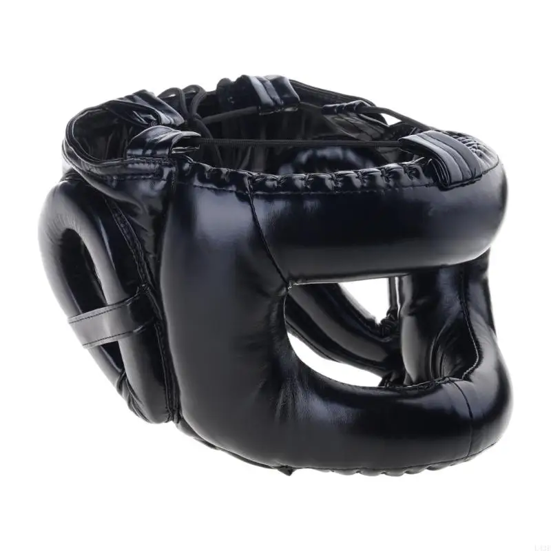 Full Face Kick Boxing Helmets PU Leather Martial Art Headgear Protector Enduring  - view 4