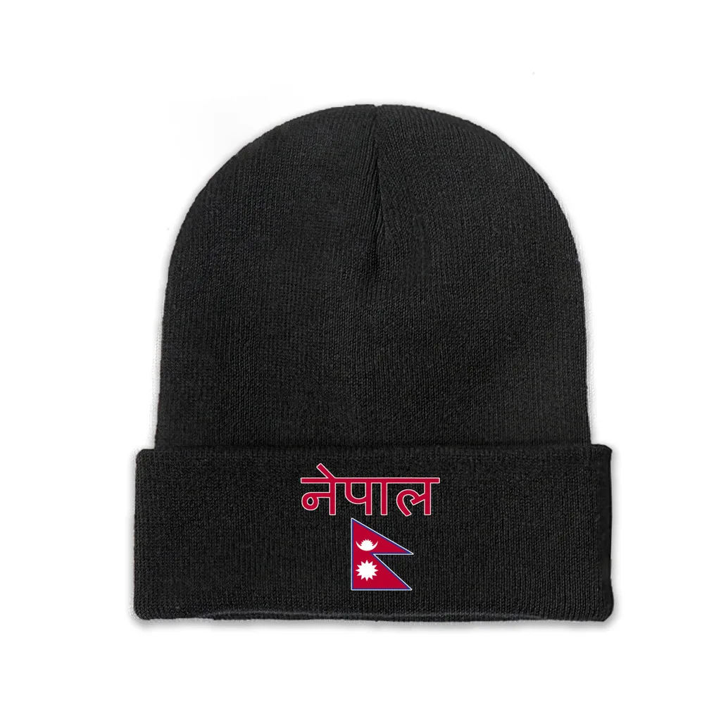 nepal Country Flag Top Print Men Women Unisex Knitted Hat Winter Autumn Beanie Cap Warm Bonnet