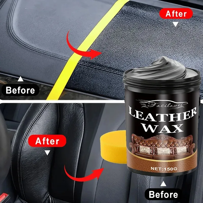 NEWCar Leather Component Repair Wax - a Product for Restoring The Shine of Black Interior Decorations And Dashboards - Prevents