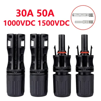 10/100 photovoltaic system kits solar connector solar plug cable connectors for solar panels 30A 50A 1000VDC 1500VDC