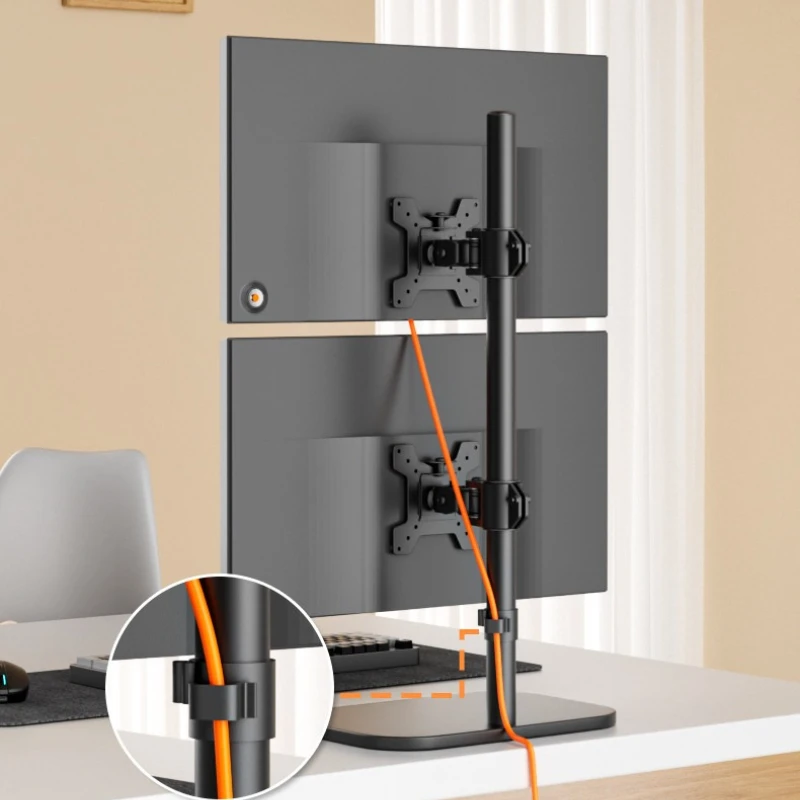 Dual Screen Monitor Stand No-drill Free Assembly Dual Quad Screen Support Stable Tilt Lift Space Saving Rack