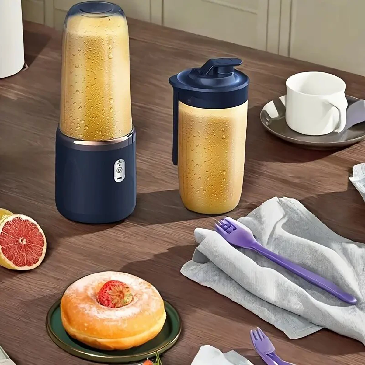 1 قطعة خلاط محمول، عصارة شخصية قابلة لإعادة الشحن عبر USB، بلاستيك ABS للطعام، متعدد الوظائف، يستخدم للعصائر والحليب #3