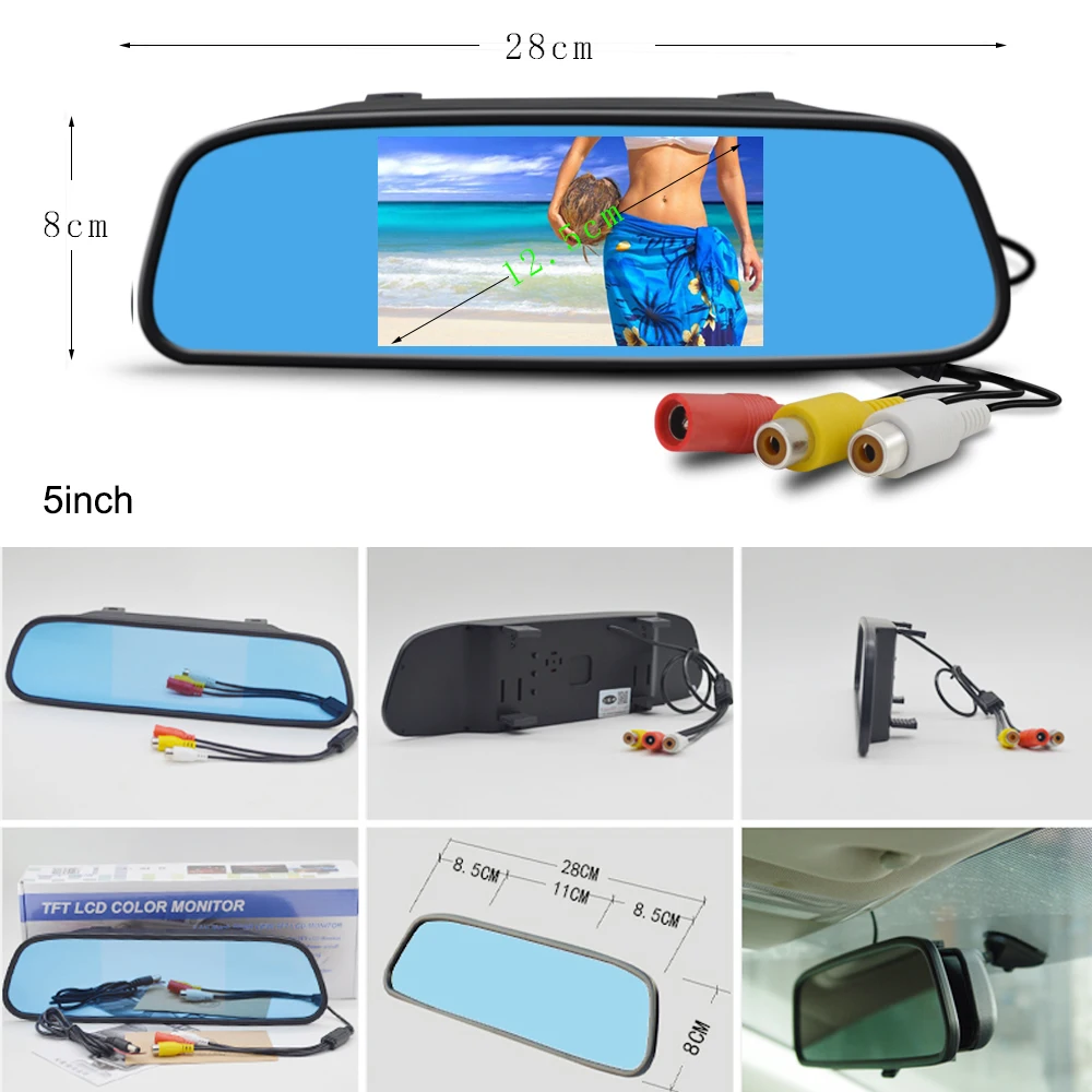 Einfache Installation, 4,3 Zoll 5 Zoll, Auto-Rückfahrkamera, LCD-Monitor für Fahrzeug, Van, Nachtsicht, Rückfahrkamera, Video-Parksystem – Detail 10