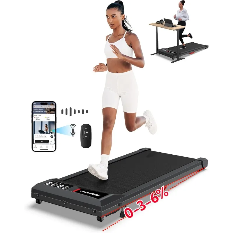 

Walking Pad Treadmills, 6% Incline Treadmill for Home Desk Treadmill for Office Under Desk Walking Pad for Small Spaces