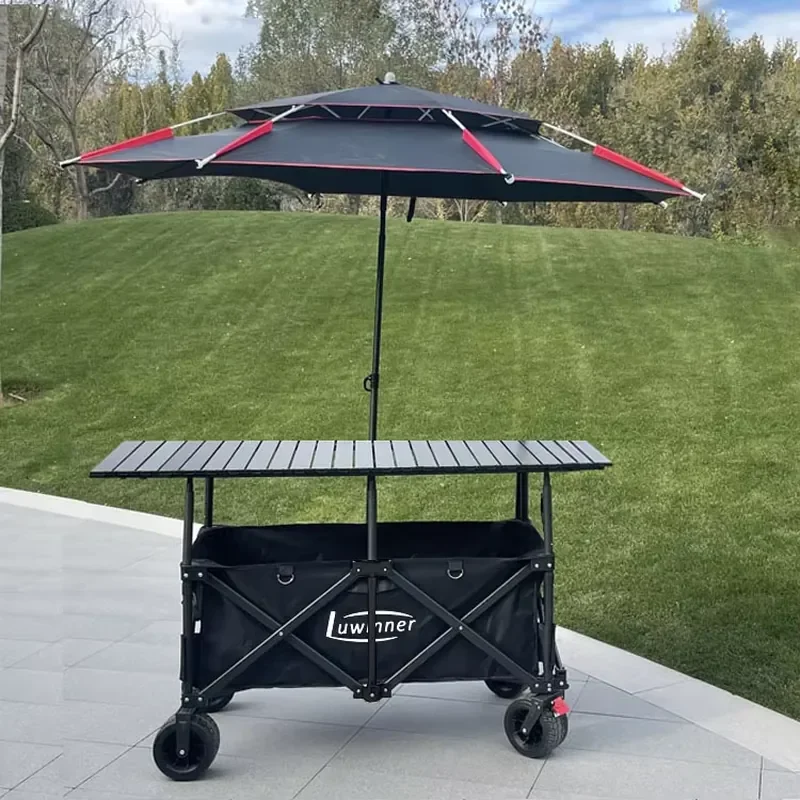 Large Sized Stall Camping Car Outdoor Mobile Night Market Stall Special Folding Lift Stall Sunshade Umbrella