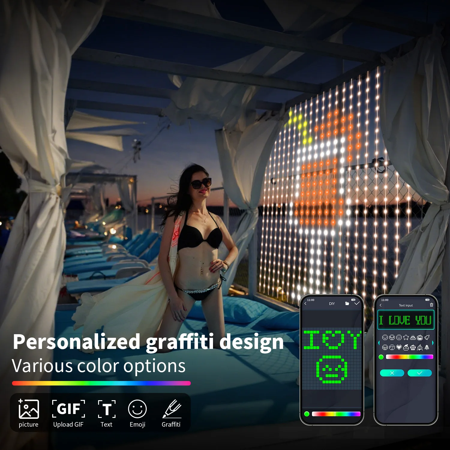 

Светодиодная гирлянда с управлением через приложение - 400 светодиодов, питание от USB, синхронизация с музыкой, RGB-подсветка, умные светильники для штор своими руками |