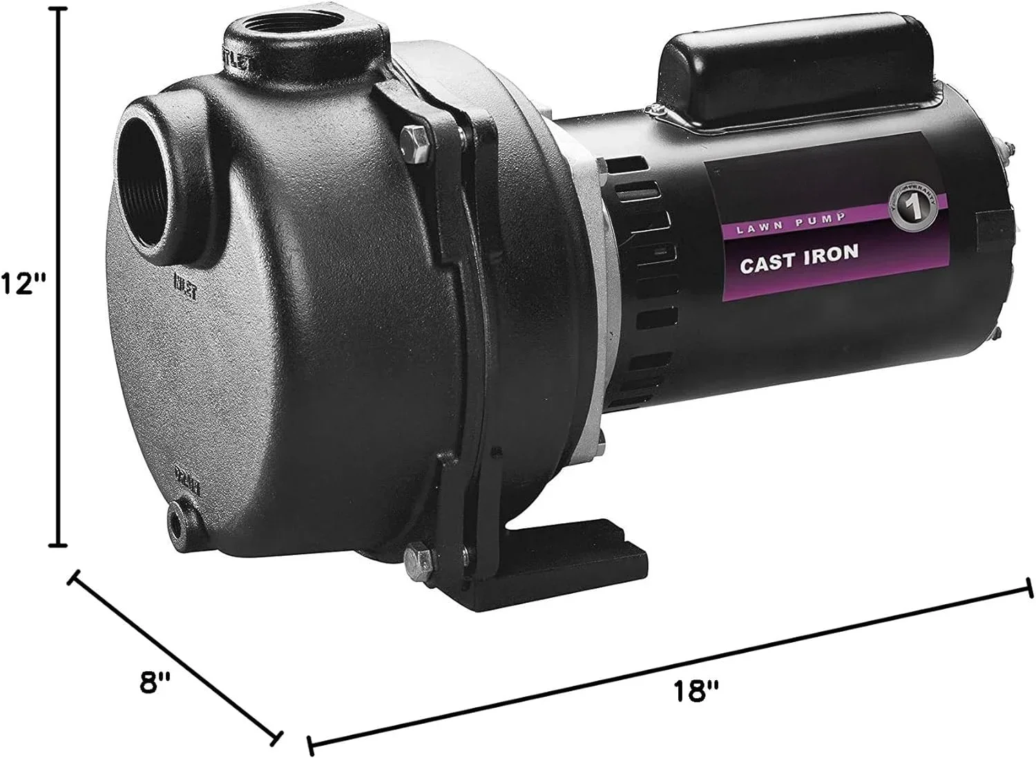 Horsepower, Green WLS200 2 HP Cast Iron High Volume Lawn Sprinkling Pump