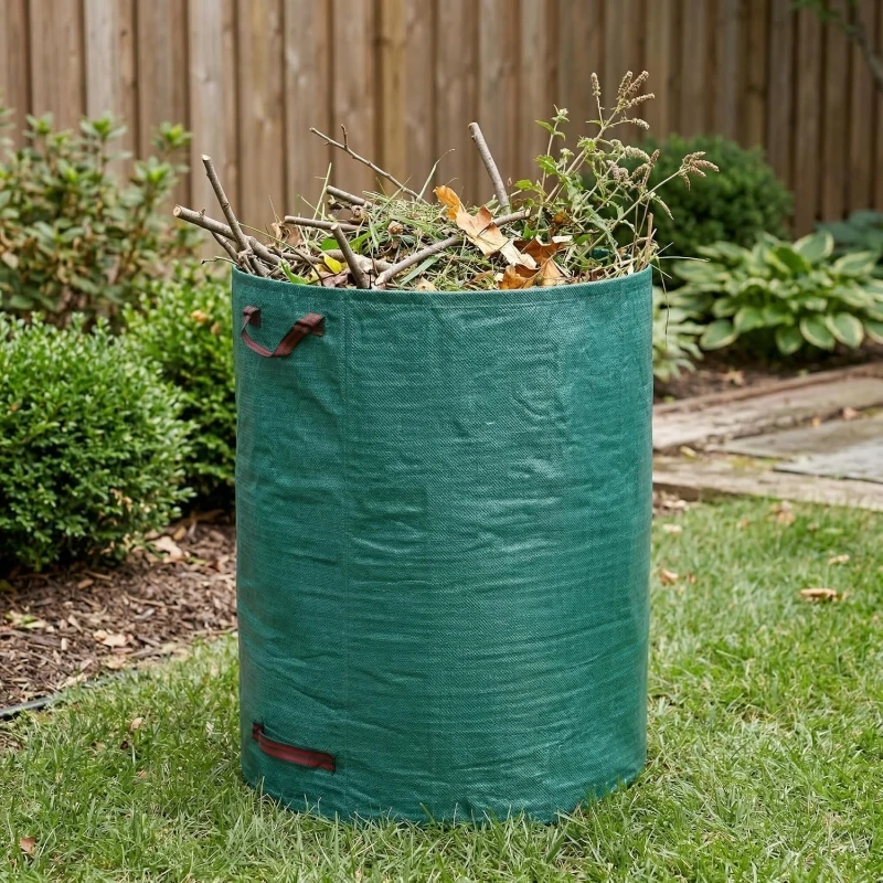 Gartenabfallsäcke, wiederverwendbare, strapazierfähige Gartenbeutel für die Reinigung von Rasen, Pool und Garten, PP-Abfallsäcke für Gartenabfälle, wiederverwendbar. – Detail 8