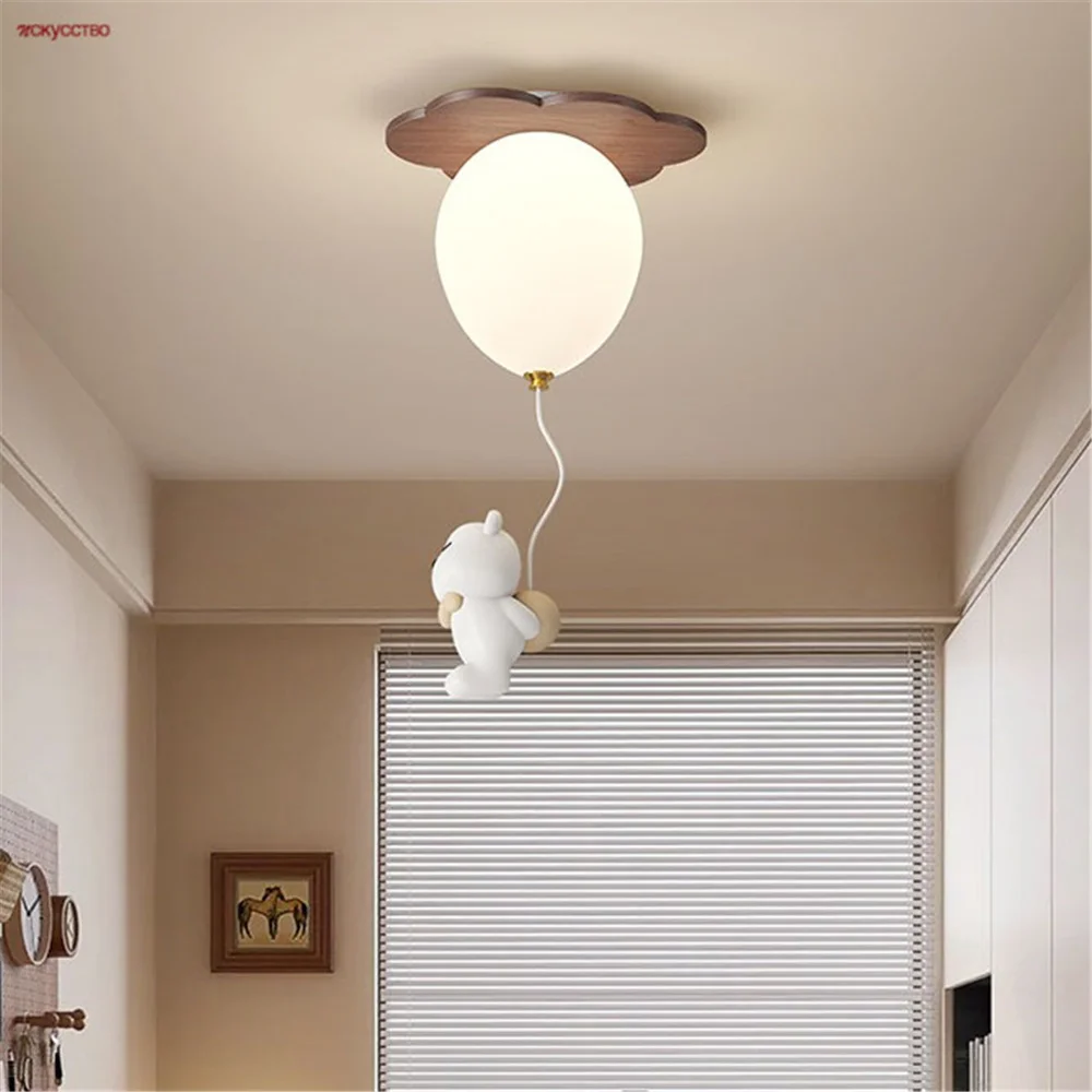 

Creative Cartoon Bear Pe Balloon Led Ceiling Lamp Kids Bedroom Study Nursery Interior House Decoration Lighting Fixtures Luster