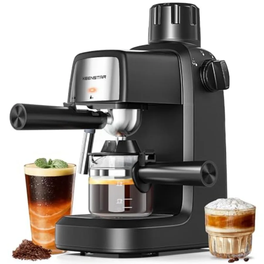 

3.5Bar Espresso Machine with Milk Frother 800W Compact Espresso and Cappuccino Machine with Preheating Function 4 Cup Espresso