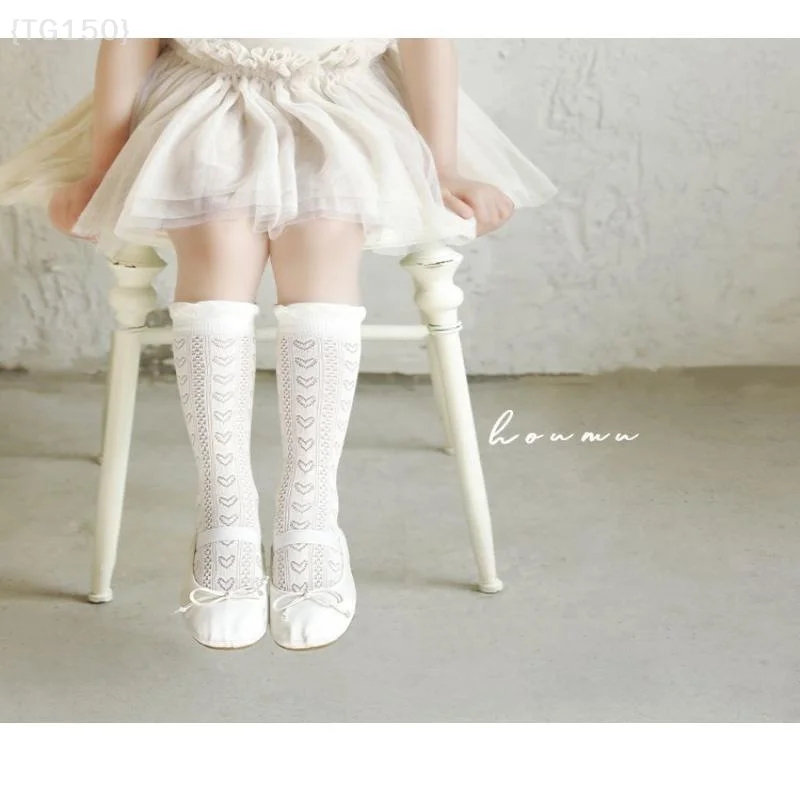 3 paia di calze principessa con volant in pizzo bianco - Calzini lunghi per bambini sottili e traspiranti in rete estiva per 3-12 anni