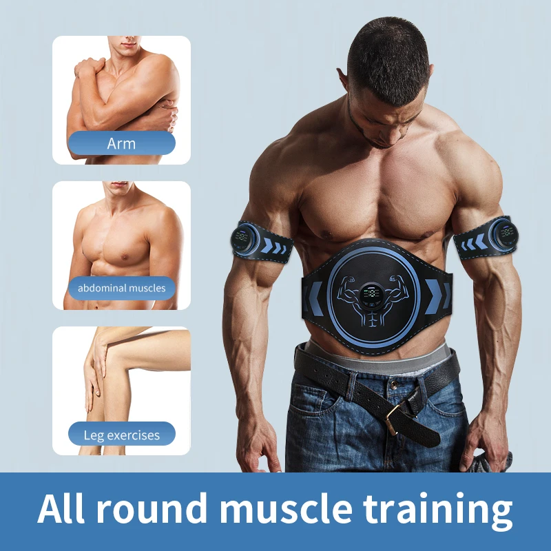 EMS Muscle Stimulator Abdominal Toner ABS Trainer Wireless USB Recharge Body Slimming Belt Weight Loss Fitness Shaping Home Gym