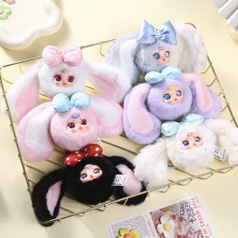 

Rabbit Candy Series Plush Doll, Fluffy Bunny Blind Box Keychain, Cute Collectible Gift