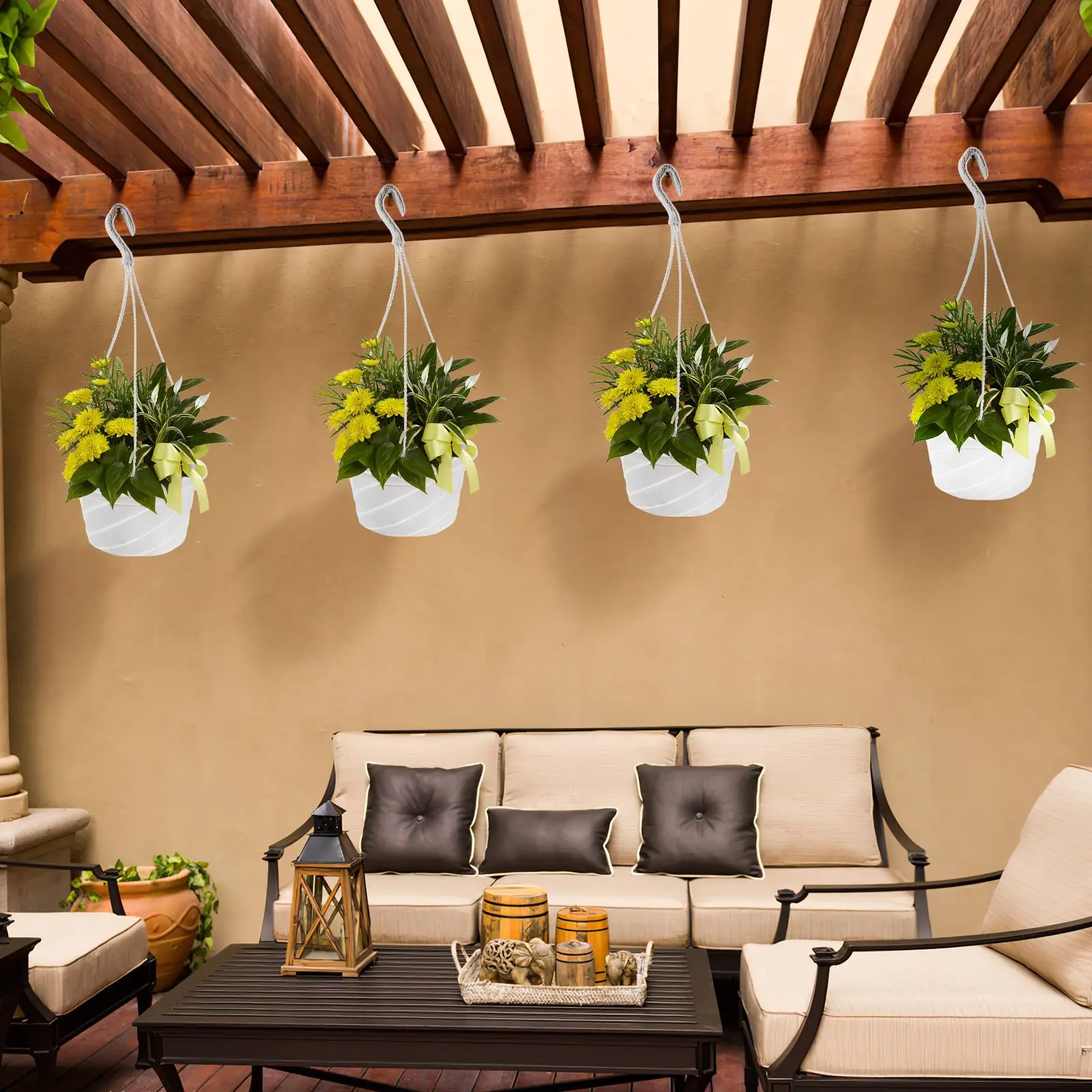 

3pcs Balcony Railing Planter Chlorophytum Flower Pot Small Orchid Hanging Indoor Pots Plants