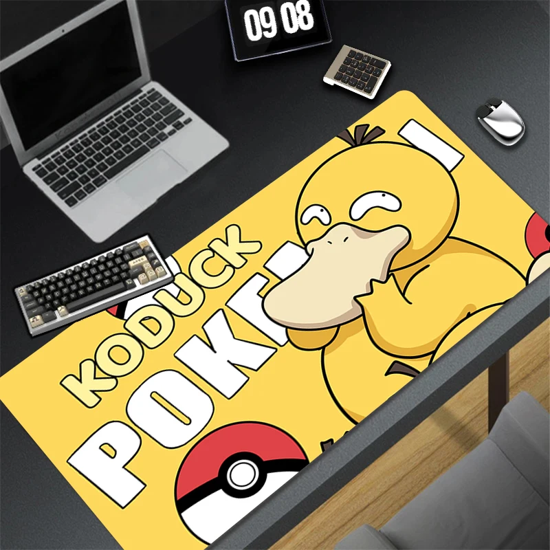 Kawaii japan anime mauspad pc gelber stern ente gamer schrank tastatur teppich xxl p-pokemon p-psyduck mouse pad große süße schreibtisch matte