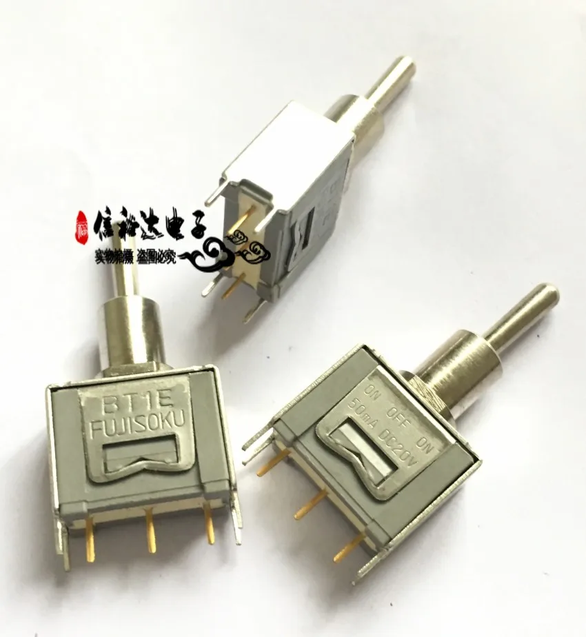 5PCS/imported 50mA20V Micro Current Switch BT1E-2M4-Z Three-leg Three-gear ON-OFF-ON