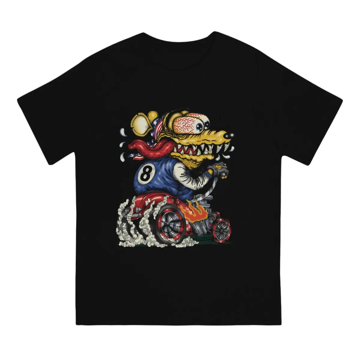 Racer Man's TShirt Tales of the Rat Fink Cartoon Film O Neck Short Sleeve Fabric T Shirt Funny High Quality Birthday Gifts