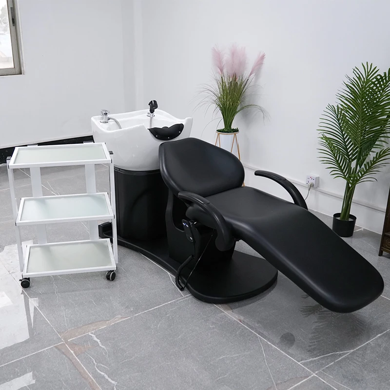 Cama girada elétrica do champô para o cabelo que lava o salão, bacia ajustável, barbearia