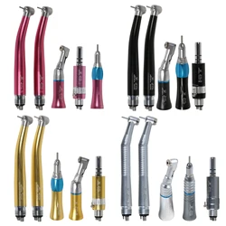 4/2 Hole Kit Low Speed Handpiece Contra Angle Straight E-type Air Motor + 2*High Speed Handpiece 4 Colors Dental Equipment NSK