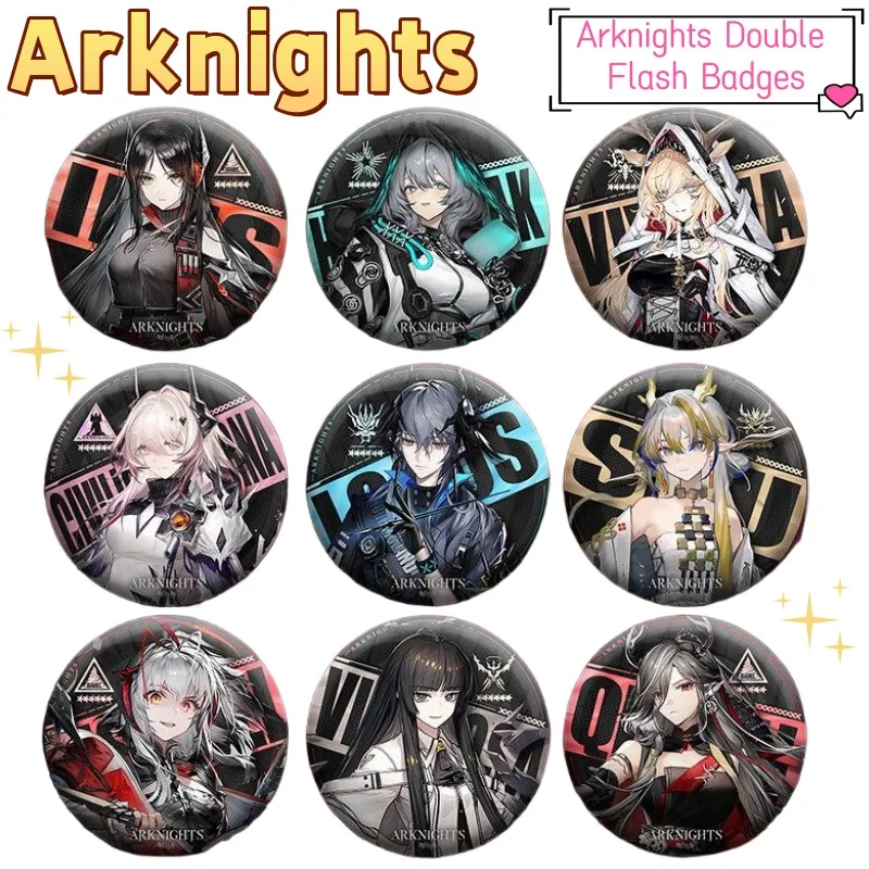 Arknights Wiš'adel Skadi Ch'en Amiya Civilight Eterna 2D insignia de dibujos animados juego de personalidad periférico creativo doble Flash insignias