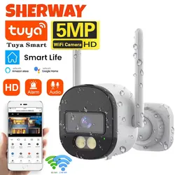 Tuya Wifi PTZ Camera Outdoor 10X Zoom Security IP Camera 5MP Full Color Night Vision Audio Surveillance Human Motion Detection