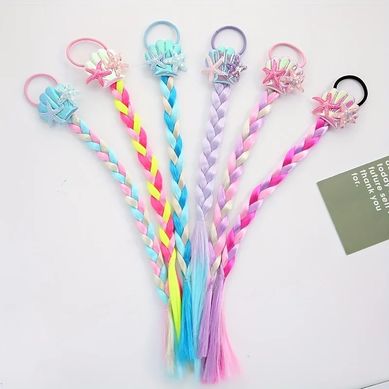1 Pc Mermaid Braiding Hair Extensions for Girls Hair Rainbow Color Colorful Twist Braid Wigs Braid Crochet Braids Hair Extension