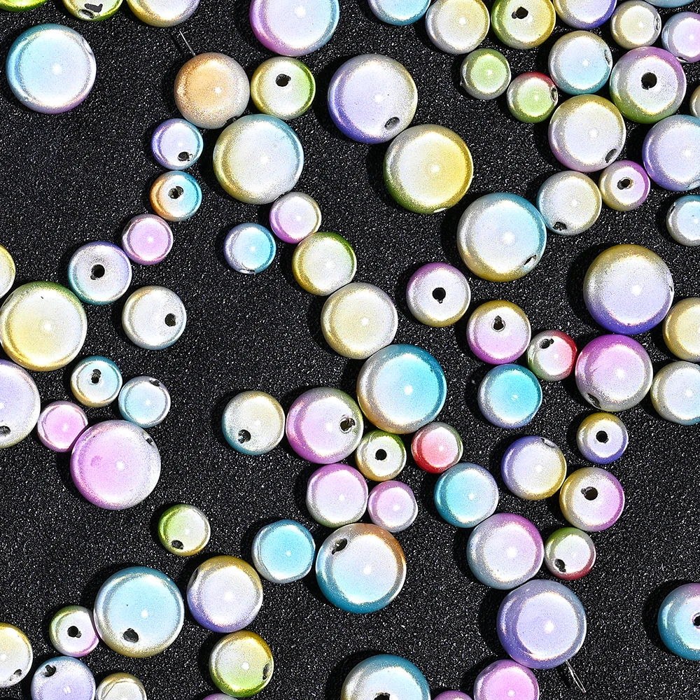 10/50 Stück 8/10/12/14MM Gemischte Acrylperlen Bunte Runde Mattierte Schimmernde Lose Zwischenperlen für DIY Schmuckherstellung und Bastelarbeiten – Detail 4
