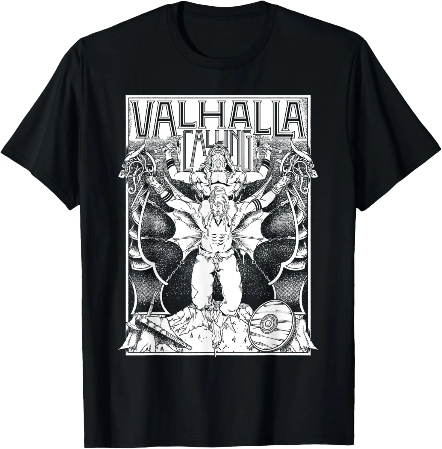 

Nordic Warrior Valhalla Calling Norse Mythology T-Shirt 100% Cotton O-Neck Short Sleeve Summer Casual Mens T-shirt Streetwear
