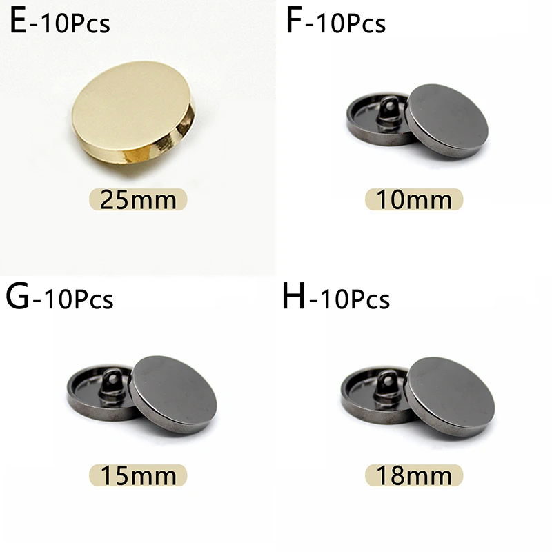 10pcs/lot Metal Shank Sewing Buttons for Craft Alloy Button for Clothing Diy Manualidades Accessories Decorative