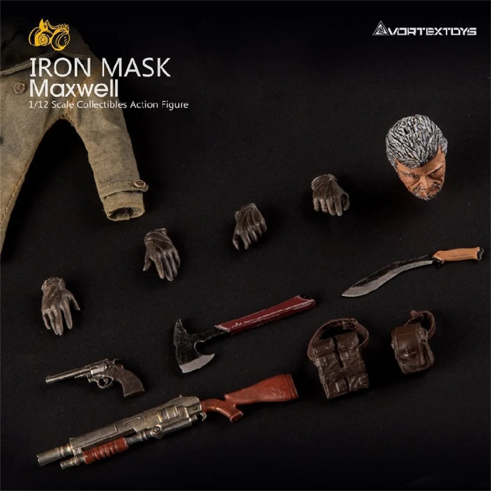 1/12th vortextoys v00010 máscara de ferro maxwell cabeça dupla conjunto completo figuras ação para fãs colecionáveis