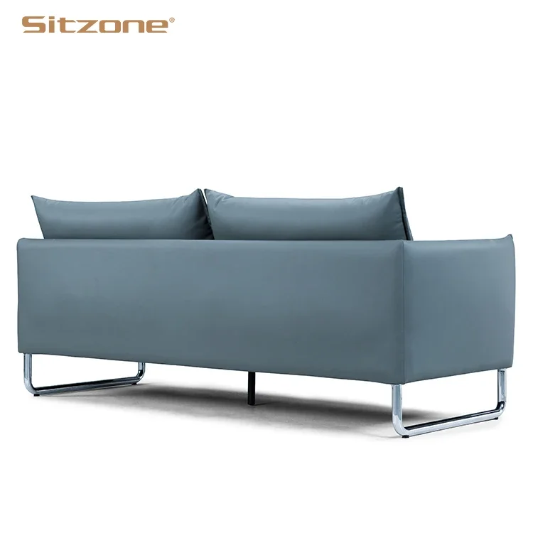 Foshan Modern Office Sofa Set Arms Executive Genuine Leather Living Room Office Furniture Sofa