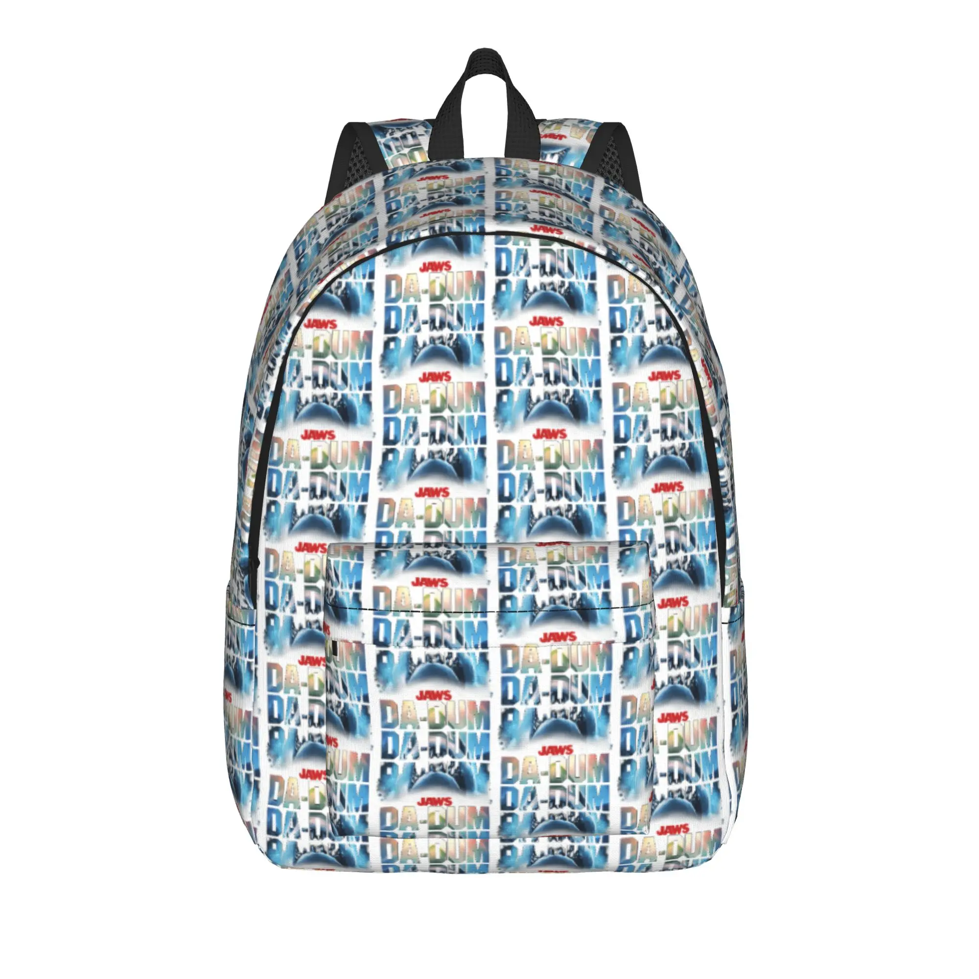 Jaws Da-Dum Da-Dum Da-Dum Build-Up Fill Logo Backpack University Backpacks Men Funny High School Bags Lightweight Rucksack
