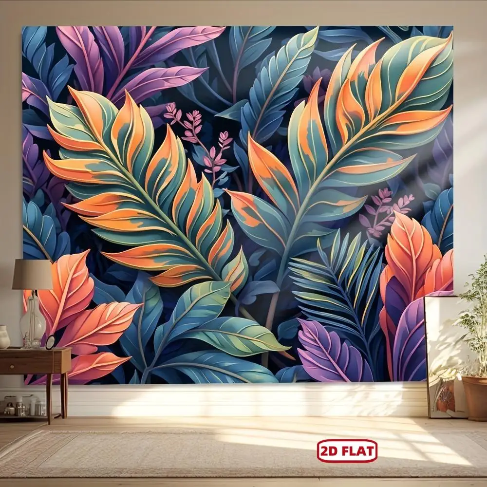 Stunning Tropical Botanical Leaves Wall Mural Jungle Art Tapestry Print Home Decor for Modern Bedroom Living Room Accent Poster