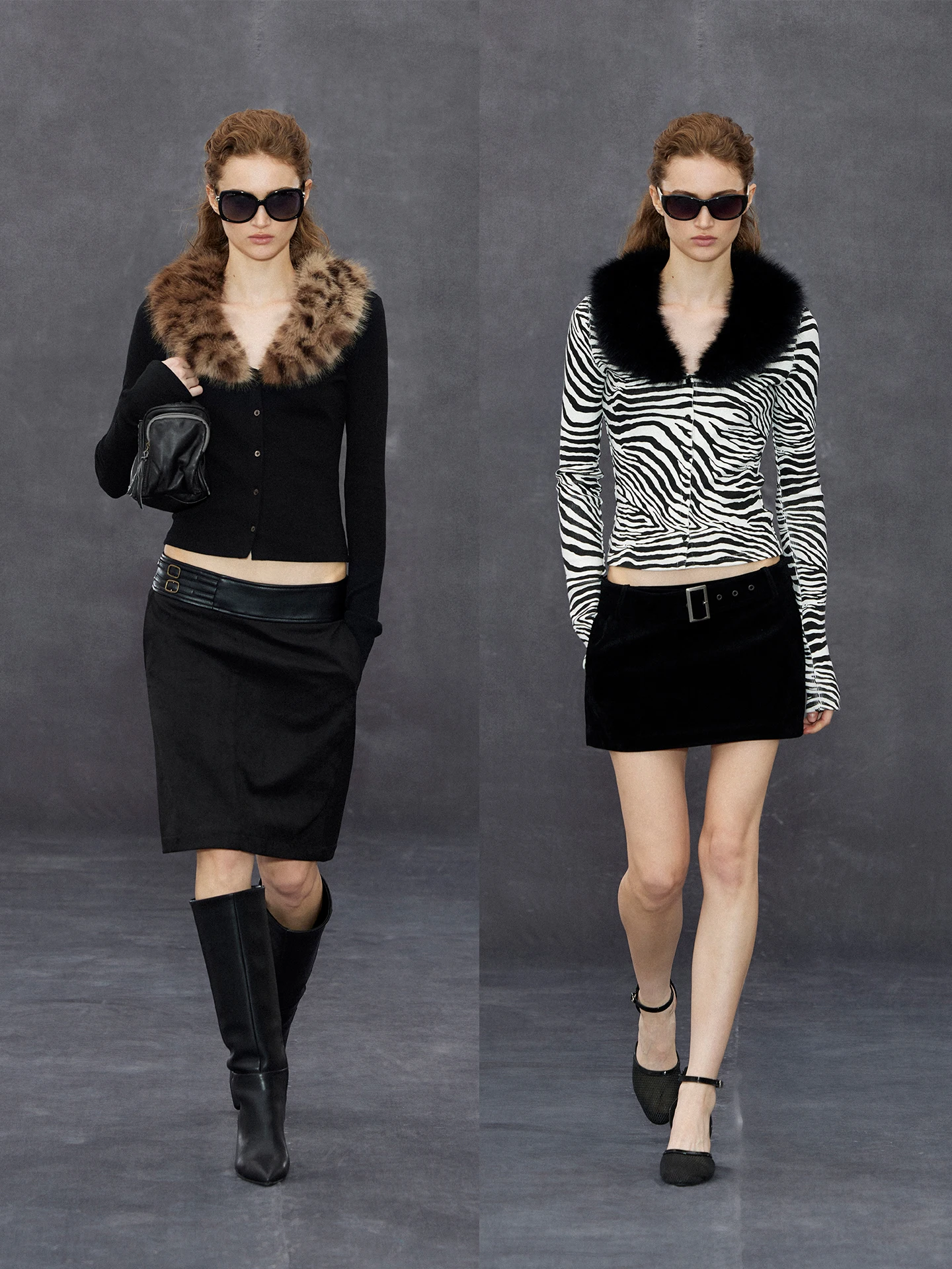 

Slimming V-Ne Color Blo Faux Fur Collar Knitted Cardigan ort Ladylike Sle Long Sve Cotton Blend Base Layer Top