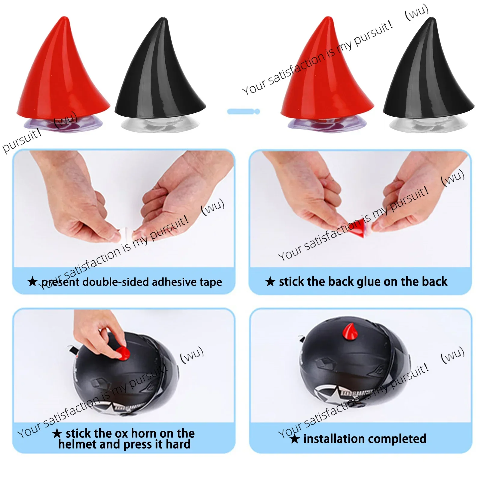 2-1pcs Helmet Short Devil Horns Decoration Stickers Motorcycle Bicycle Helmet Styling DIY Rubber Decor Headwear Accessories