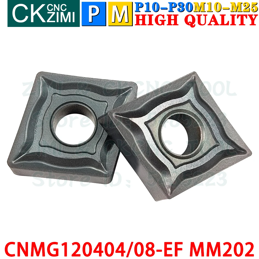 CNMG120404-EF MM202 CNMG120408-EF MM202 Sisipan Karbida Sisipan Pembubutan Eksternal Alat CNMG 1204 CNMG1204 CNC Mekanik Bubut Logam Pembubutan Alat Pemotong