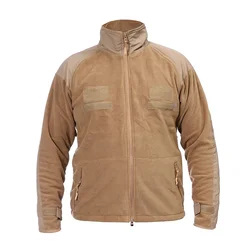 Autumn Winter Hunting Tactical Thermal Polar Fleece Jacket Men's Stand Collar Hiking Coat Outdoor Mountaineering Top