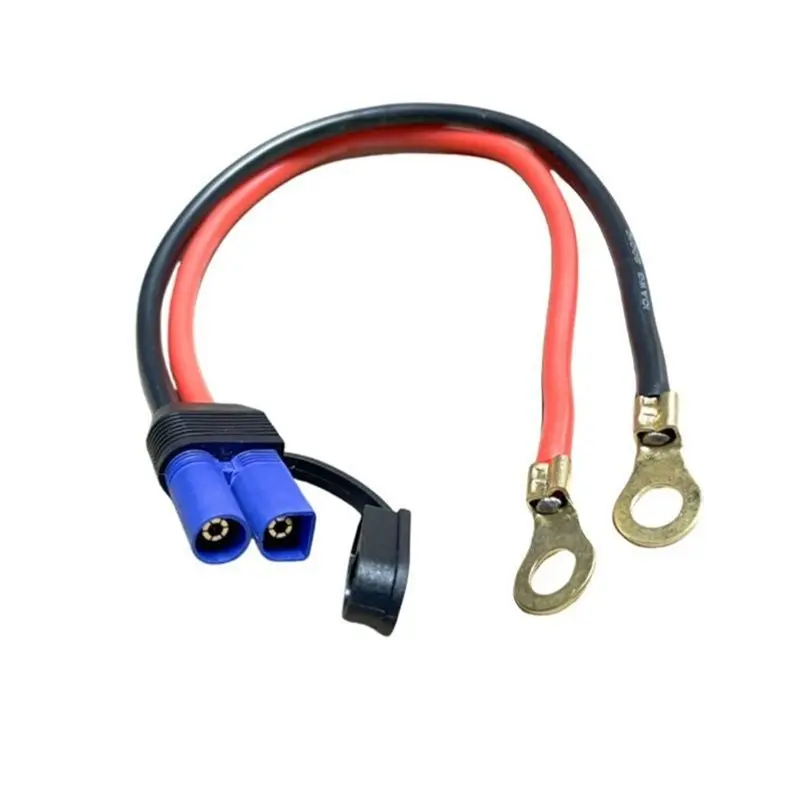ABYN-Male Female Plug 0.5M EC5 To O-Type Terminal Motorcycle Emergency Start Wire High-Power 10AWG Line Connection Cable