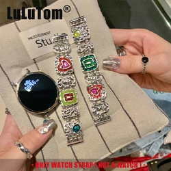 Vintage Relief Metal Punk Strap For Samsung Galaxy Watch 7 6 5/Pro/4 Classic 44/40/46mm 20mm/22mm Band For Huawei Watch GT 4 3 2