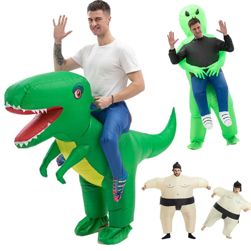 

Riding Dinosaur Inflatable Costume Adult Party Funny Costume Halloween Cosplay Anime Show ET Alien Inflatable Suit